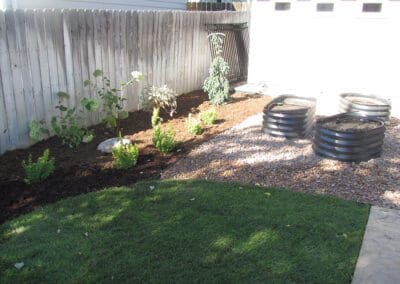 Alternate angle of lawn and garden beds