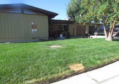 Side of lawn and house before
